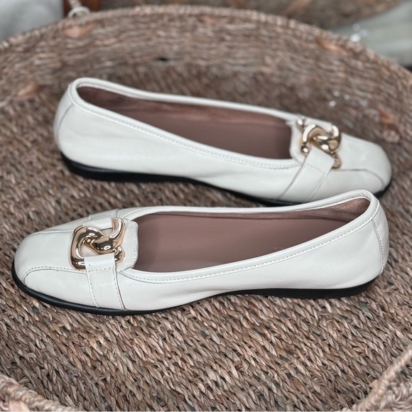 Aerosoles NWOT Bristol Ballet Flats buttery soft cream genuine leather SZ8.5 - Picture 2 of 8